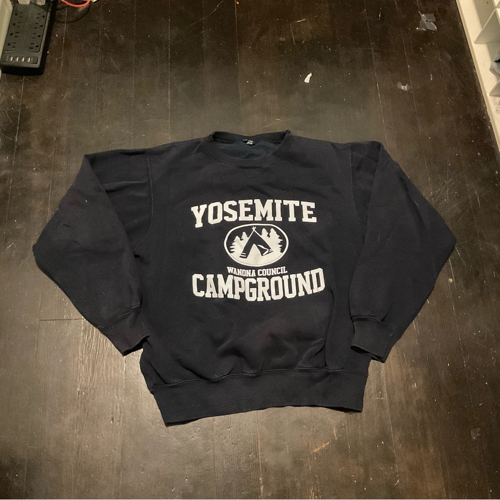 Yosemite Campground Navy Blue Crewneck Sweatshirt